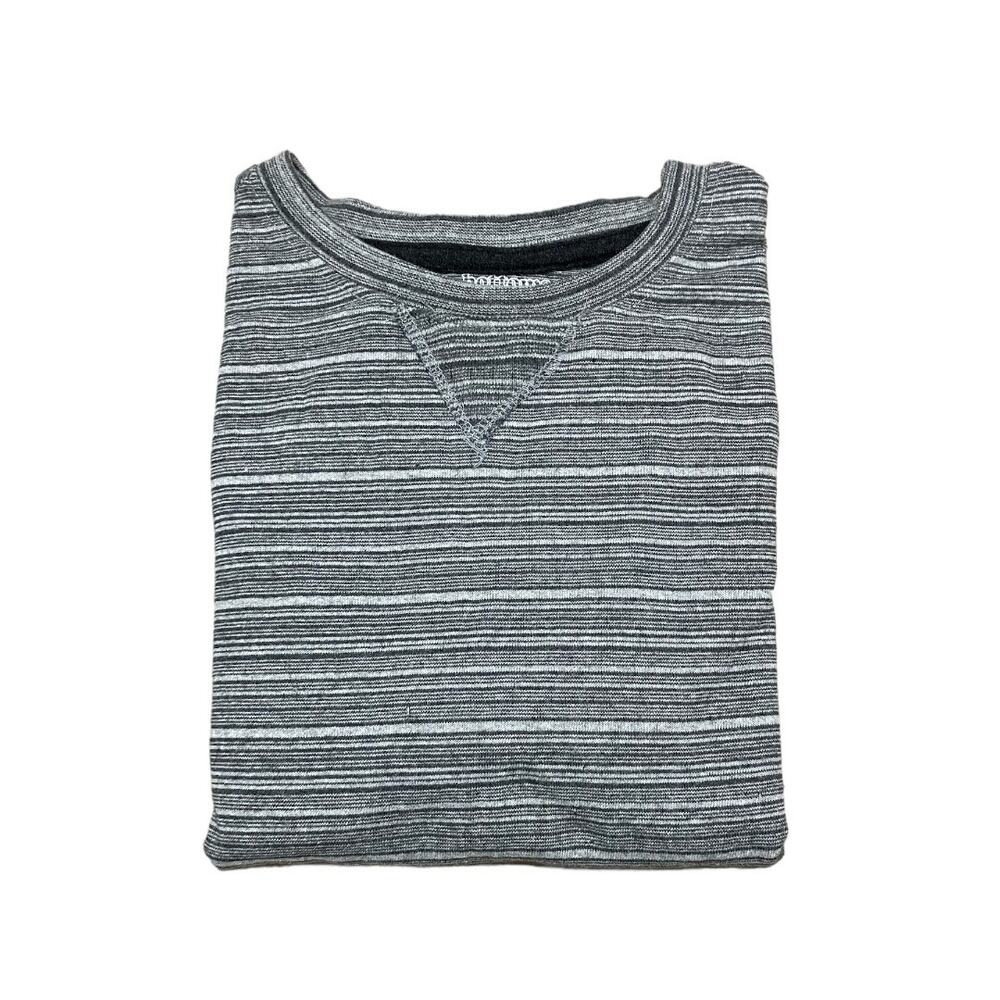 Bottoms Out 1983 Long Sleeve Striped Tee Shirt Grey White Large